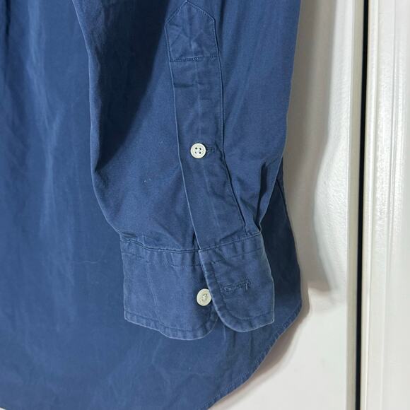 Vintage Ralph Lauren 1990s Blake Button Down Navy blue w Navy Pony XL - Picture 6 of 10
